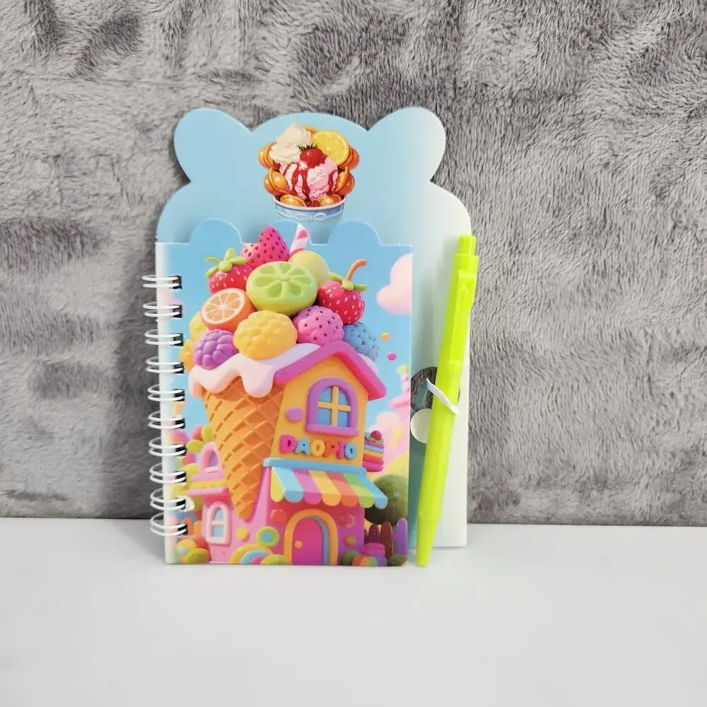 2 Spiral Pocket Notebook/Pen Ice Cream 4x5.5